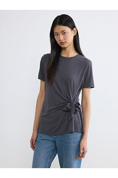 LC Waikiki Μπλούζα LCW Vision Anthracite με λεπτομέρεια πλαϊνής δέσμευσης στο...