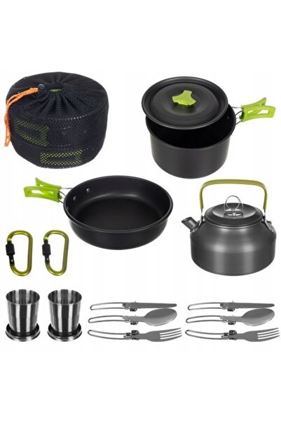 zola Πλήρες σετ μαγειρικής για κάμπινγκ, 18 τεμάχια, αλουμίνιο