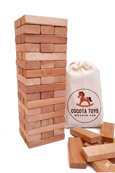 COCOTA TOYS Wooden Fun لعبة جينغا من كوكوتا تويز (في حقيبة قماشية)