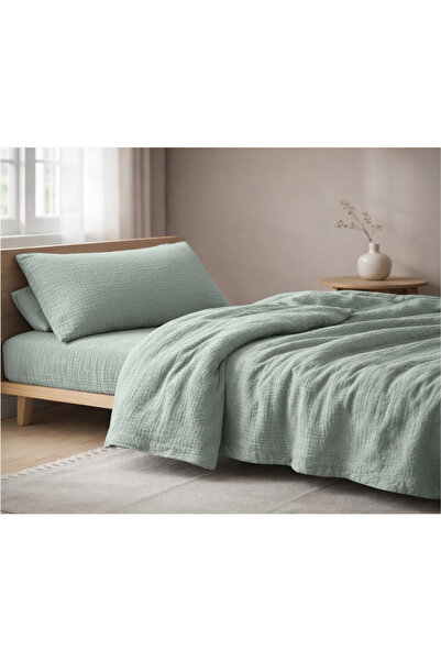 PRICHINDEL Bedding Set 3 Pieces, Muslin Cotton, 140 x 200 cm, Various Colors