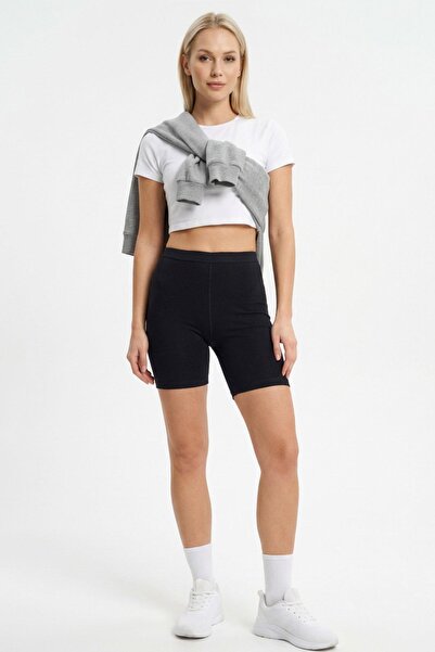 Rays 4004 Elastic Waist Short Shorts Black