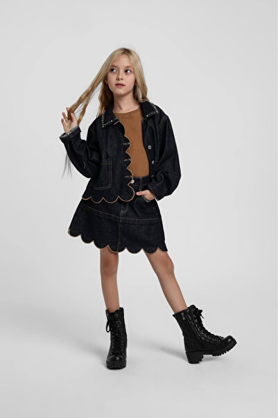 Escabel Jachetă pentru fete denim 4-14 ani Albastru