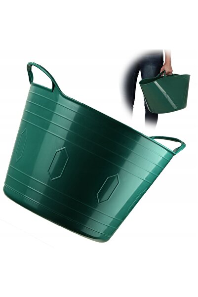 KADAX Laundry Basin, Round, Flexible Plastic Basin, 26L, Green