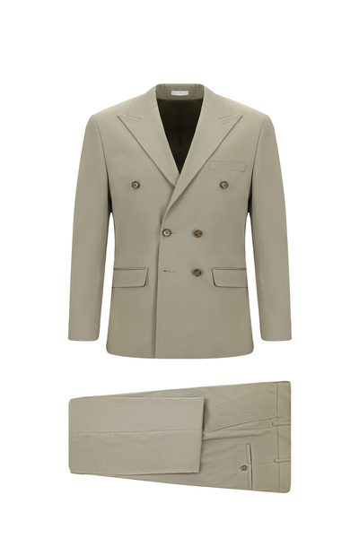 Kiğılı 7 Drop Slim Fit Dar Kesim Pamuklu Lyocell Kruvaze Takım Elbise