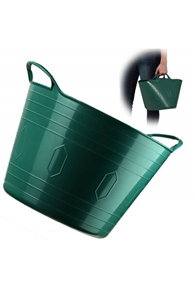 KADAX Laundry Basin, Round, Flexible Plastic Basin, 15L, Green