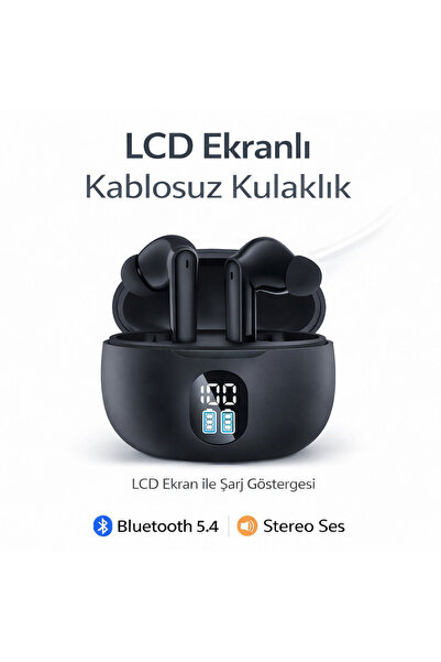 MO DOU LCD Ekranlı Kablosuz Bluetooth Kulaklık, Şarj Göstergeli TWS Stereo Ku...