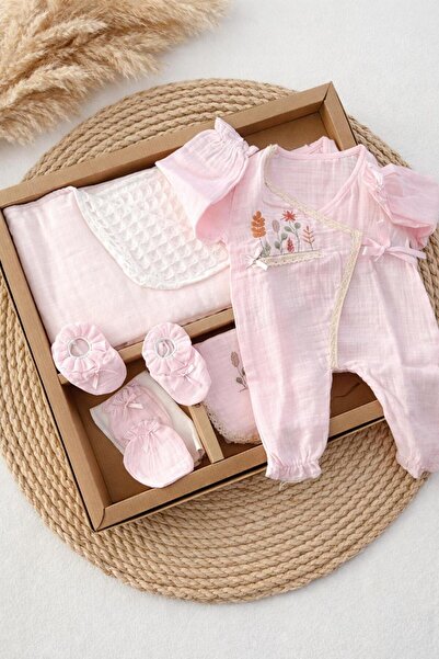 BYS BABY FASHION Transitional Flower Embroidered Newborn Baby Girl Muslin 10-...