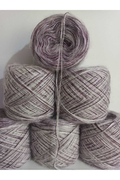 İPEK YÜN İPLİK DÜNYASI Angora Pređa za pletenje 3 sloja (bela, ljubičasta) sa...