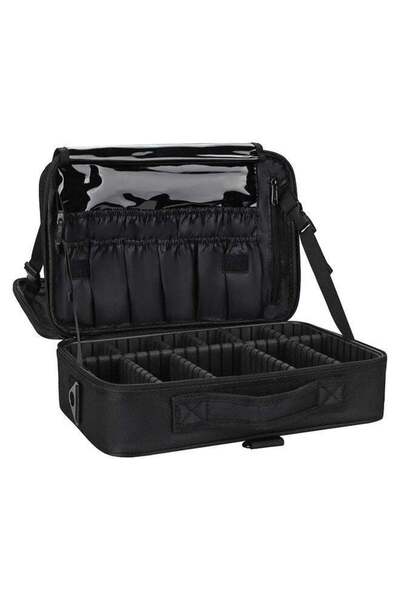 Arabest Large Travel Makeup Train Case, 15.7-Inch Cosmetic Organizer with Adj...