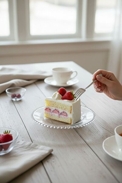 Bereketli Store Kenarları Boncuk Detaylı 6’lı Pasta Tabağı | Şık Servis ve Ta...