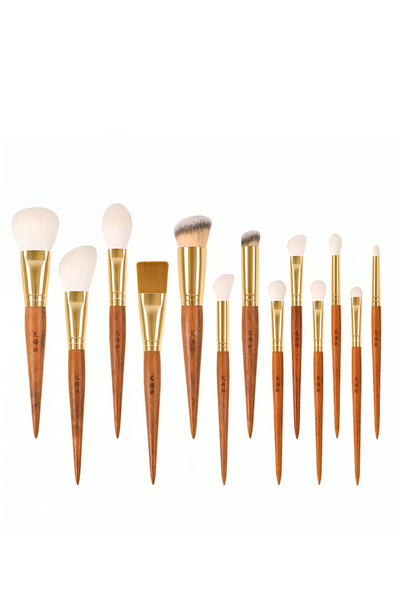 Yallabena 13-Piece Professional Makeup Brush Set – Natural Animal Hair with W...