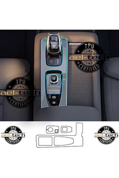 ael-tech Volvo XC90 Uyumlu Vites Etrafı Piano Black TPU Koruyucu 2025-2026