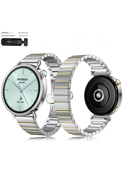 Sneezy حزام معدني من الفولاذ المقاوم للصدأ مقاس 18 مم مع تفاصيل ملونة، متوافق...