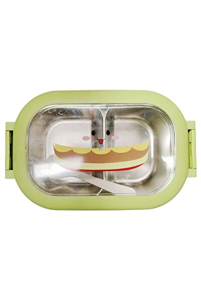 OEM Metallic Compartmentalized Container with Spoon and Lid