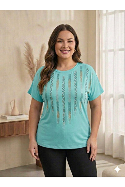 Vinola Plus Size Viscose Combed Fabric Comfortable Cut High Quality Stone Det...