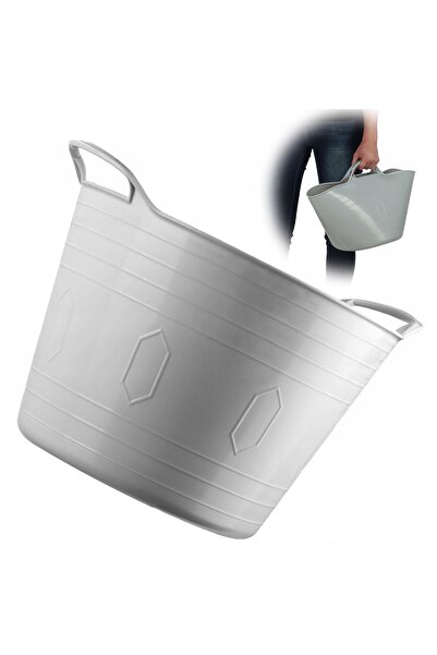 KADAX Lavoar de rufe, lavoar rotund din plastic, bol flexibil, 15L, gri