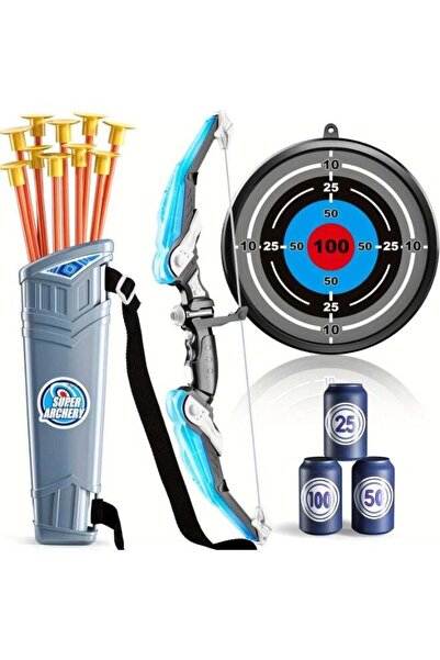 Arabest Kids Light-Up Archery Toy Set, LED Bow with 10 Suction Arrows and Tar...