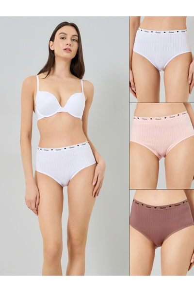 Styli Pack of 3 - Cotton Elastane Rib Full Briefs