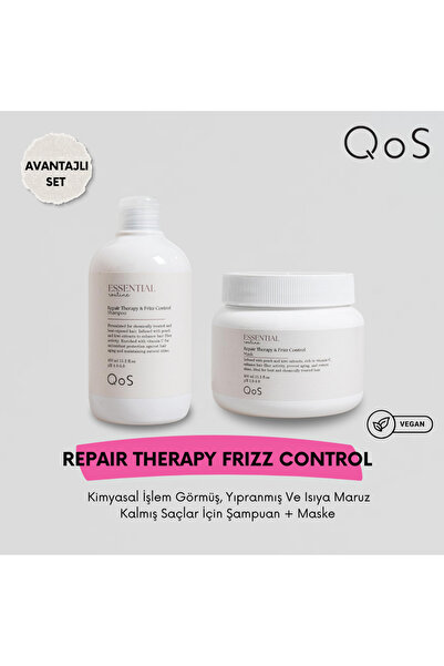 QOS Essential Routine Repair Therapy & Frizz Control Şampuan 450ml + Maske 450ml