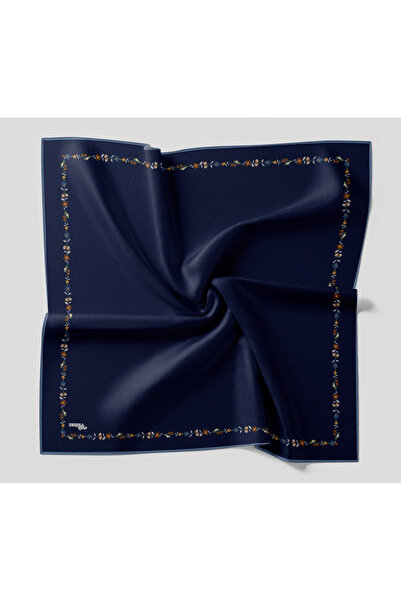 Bonjela وشاح ناعم بنمط زهور بسيط باللون الأزرق الداكن