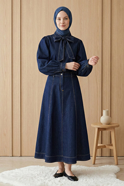 FERHEL طقم ديناميكي مكون من قطعتين: جاكيت ديناميكي بياقة بأربطة وتنورة بسحاب ...