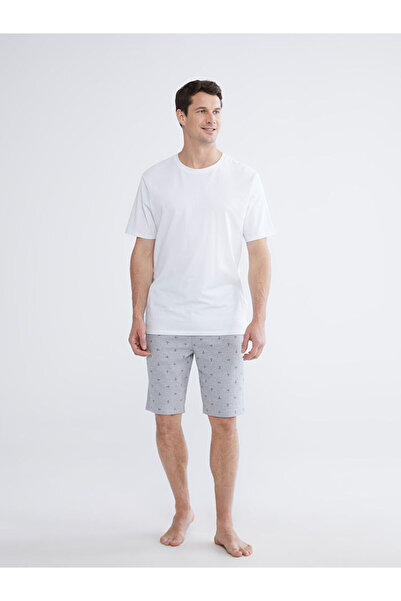 LC Waikiki Γκρι σορτς πιτζάμας με στάνταρ σχέδιο