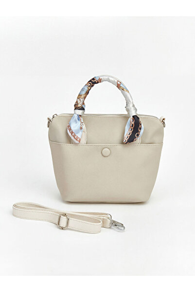 LC Waikiki Γυναικεία τσάντα ώμου με λεπτομέρεια σε στυλ μπεζ κασκόλ