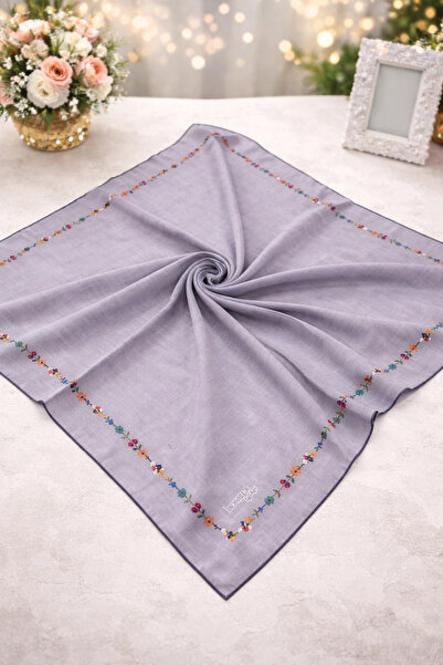 Bonjela وشاح ناعم بنمط زهور بسيط أرجواني