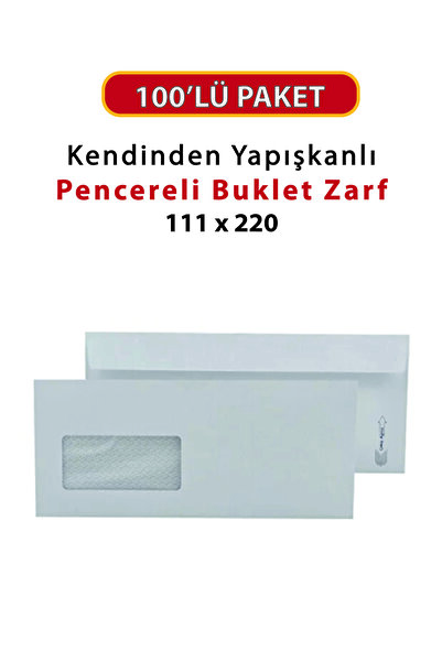 Oyal Buklet White Envelope 500Pcs 110Gr Windowed Bill Envelope Money Envelope...