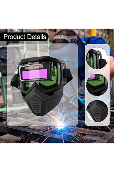 Sumkyle Automatic Darkening Welding Helme, Detachable Large Viewing Welding H...