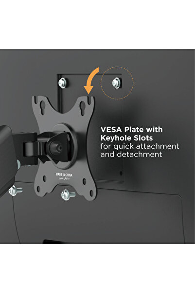 Datazone Monitor Desk Mount twin Arm Stand, Full Motion Monitor Arm