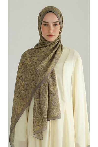 Karaca PERA DESENLİ COTTON ŞAL- SARI KREM