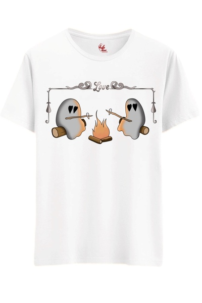 Rabona Fashion Love Fire Ghosts T-Shirt / Zero Sleeve Tank Top (Optional)