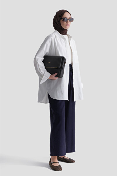 Armine Beli Lastikli Palazzo Pantolon Lacivert