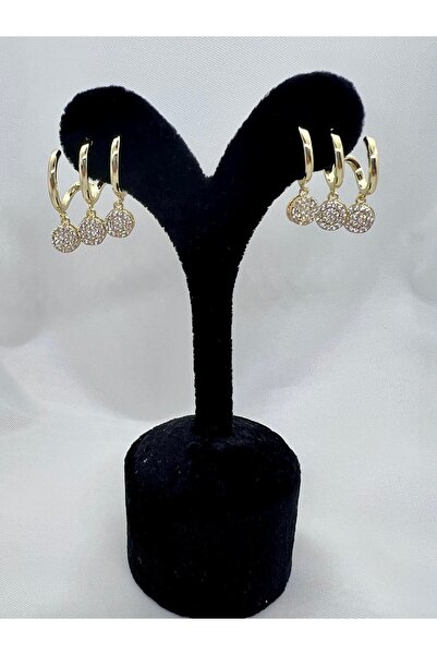 Mila Lumiere Special Series Zircon Stone Multiple Circle Figure Dangle Gold E...