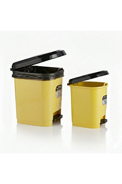 Ark 20 L and 9 L Pedal Plastic Trash Can Set