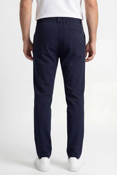 No Way Men's Stretch Fabric Jogger Pants Fabric Trousers with Elastic Waist and Regular Fit in Belt Pieces