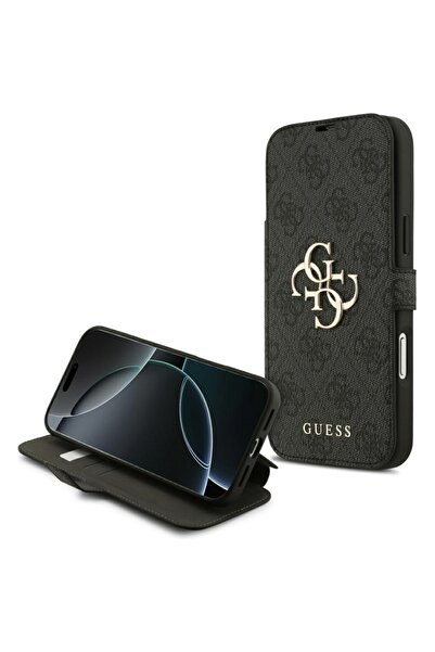Guess Θήκη για iPhone 17 Pro Max, Μεταλλικό λογότυπο Book 4G, Μαύρη