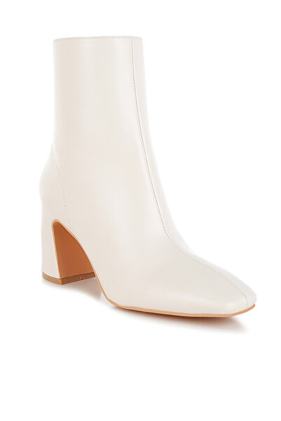 london Rag Women Square Toe Ankle Boots in Cream