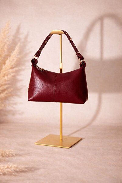 EGEM ATELİER ŞIK DERİ ÇANTA ALTIN DETAYLI