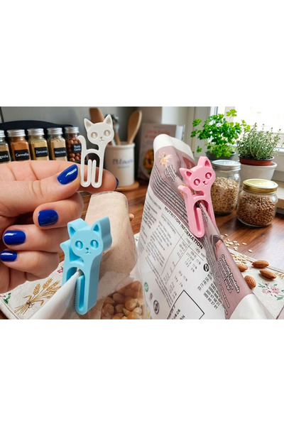 Tactyla Mini Clip-On Cat - Easily Close Bags, Packages, and Envelopes 4 Pcs