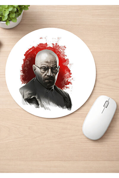 Eylül Design Breaking Bad Printed Round Non-Slip Mousepad Ergonomic Mouse Pad
