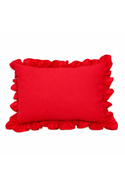 SADEN HOME Cotton Lu Ruffled Pillowcase Red 50X70 cm