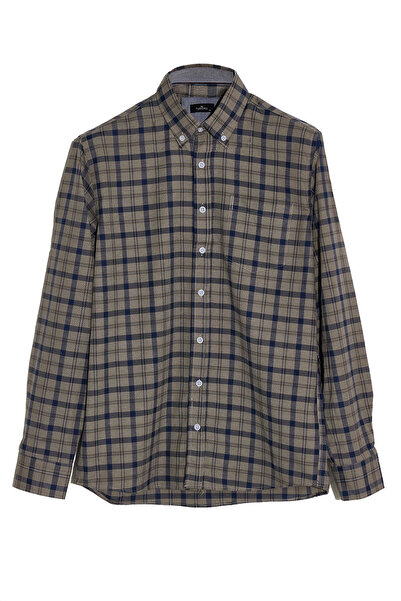 Tudors Regular Fit Classic Cut Buttoned Collar Small Checked Cotton Pack Men'...