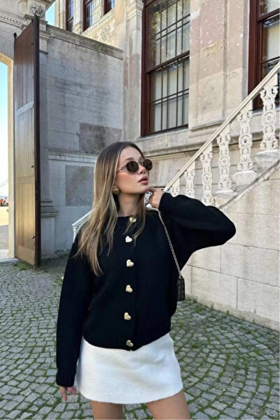 SAYZEN YOUR SHİNE Sayzen Heart Button Basic Cardigan