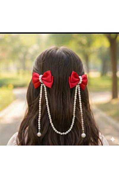 Shiklik Satin Bow and Pearl Back Hair Accessory