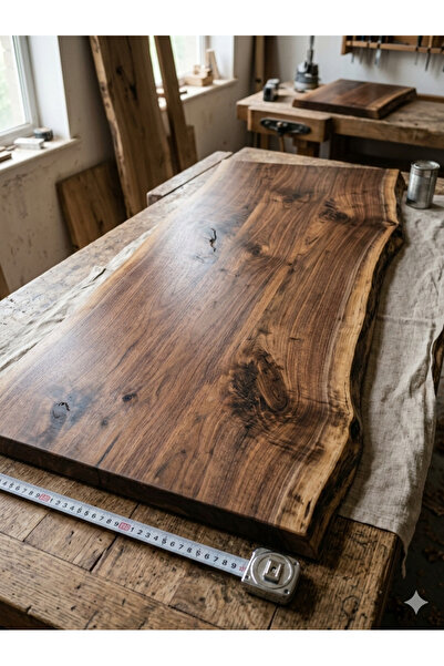Tasarım Doğal Ceviz masa Doğanın Sanatı: 178x78 cm Masif Ceviz Masa Tablası