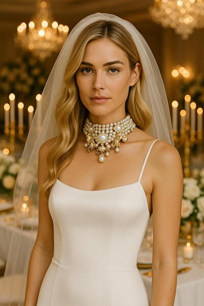 TAUPE Bijoux Sadie İncili Şık Choker