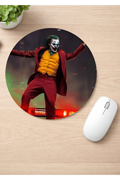 Eylül Design لوحة ماوس مستديرة مطبوعة بتصميم الجوكر، لوحة ماوس مريحة مضادة لل...