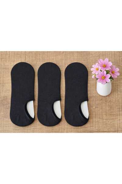 Moonrise Socks Booties Socks 3 Pairs Black Non-Slip Heel Printed